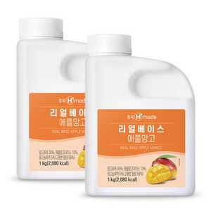 흥국F&B 맘스리얼 애플망고 베이스 1kg 에이드음료원액, 1L, 2개