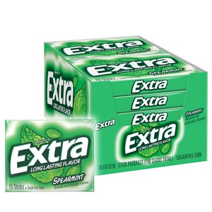 엑스트라 스페어민트 무설탕 EXTRA Speamint Sugafee Gum 150개 15X10팩, 405g, 1개