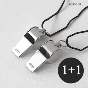 BORNLIFE 1+1 메탈 호루라기 호신용품 호각 호루라기목걸이 심판 휘슬, 1+1할인( 총2개 ), 2개, 랜덤발송