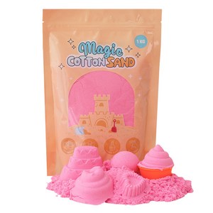따블리에 매직 코튼 샌드 모래놀이, 1개, 1kg, 핑크