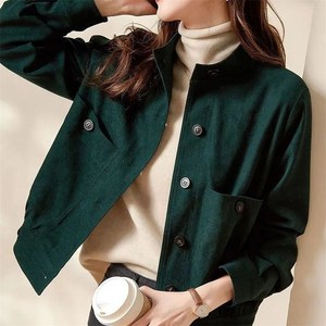 besteffie 여성자켓 봄 가을 하이넥 루즈핏 크롭자켓 레트로 데일리 빅사이즈 아우터 패션 재킷 C15