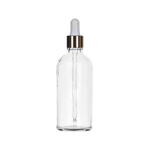 투명 유리병 100ml 골드 스포이드 (검정고무/흰색고무), 100ml/골드 스포이드 흰색고무, 1개