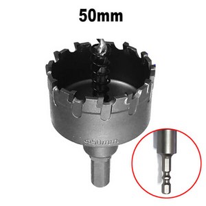 블랙불 육각 임팩 초경 홀쏘 기리 50mm 홀커터 홀컷터 구멍 관통 타입, 1개