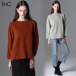 ENC [EnC] 자수 레터링 티셔츠