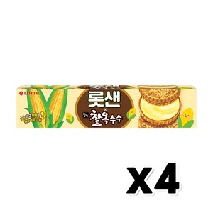 롯데샌드 찰옥수수 과자스낵 디저트간식 105g x 4개, 1세트