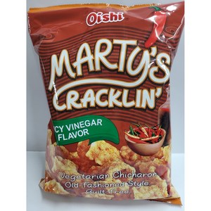 Oishi Marty's Cracklin Spicy Vinegar flavor 오이쉬 마티스 크래클링 매운 식초맛, 90g, 1개