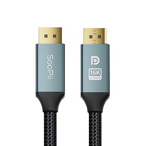 SooPii DP80 DisplayPort v2.1 케이블 (2m) 케이블-기타케이블, 1개, 2m