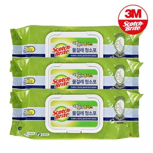 3M 스카치브라이트 물걸레 청소포 더블액션 대형 20매+물걸레1매, 3개