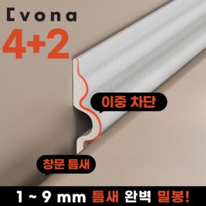 EVONA 이중차단 문풍지 사계절 프리미엄 신소재 우레탄, 6개