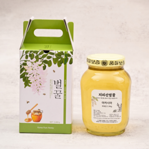 지리산 벌꿀 아카시아 꿀 사양벌꿀 2.4Kg (23년 첫 출하 햇 꿀) 국내산 아카시아꿀차, 1개, 1정