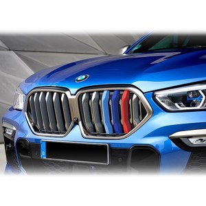 BMW 더 X6 G06 3색 키드니 그릴 클립 커버 몰딩 M컬러, 더 X6 (G06 : 20년~23년6월), 1개, BMW G06 20년~23년6월