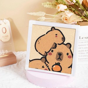 Heyoo 3D 캔버스형 보석십자수 DIY 카피바라 보석십자수, 1개, CapybaaD