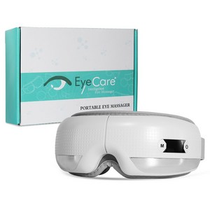 EyeCare 무선 충전식 온열 눈마사지기 온도 조절 가능 압력진동 안마기 눈의 피로 해소 안대, 흰색(white)