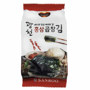 산루 광천 홍삼김 도시락김 7g x 36개 바삭한 식감에 맛과 영양을 듬뿍, 상세페이지 참조