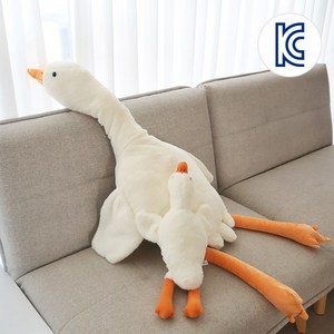 인트홈 KC인증 안전한 대형 거위 바디필로우 오리 쿠션 베개, 90cm