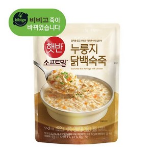 (상온) 비비고 누룽지닭백숙죽 420g, 4개