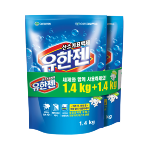 유한양행 유한젠 분말형 표백제 가드니아향, 1.4kg, 2개