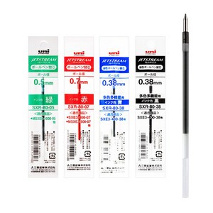 제트스트림 멀티펜 리필심 SXR-80 낱개 1개 0.38 ~ 0.7mm 볼펜심 유성 잉크 펜심, 0.5mm, 빨강