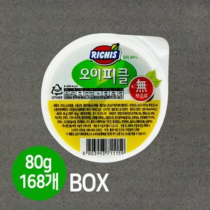 [제이케이푸드] Y. 동서 리치스 일회용오이피클 80gX168개(BOX) 대용량 업소용 슬라이스 일회용 피클, Y.리치스일회용오이피클80gX168개(BOX), 168개, 80g