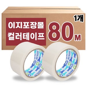 우림 컬러 박스테이프 80M 중포장 OPP 택배 포장, 1개, 흰색