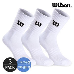 윌슨 여성 스포츠 쿠션 로고포인트 크루삭스 3P_WHBK, FREE, 3족세트_WHBK