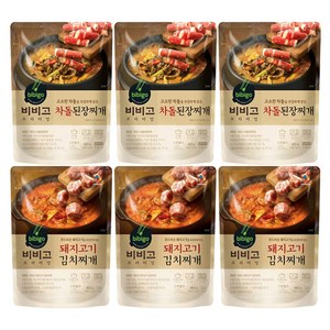 비비고 베스트 찌개요리(돼지고기김치찌개3 차돌된장찌개3), 1세트, 2.76kg