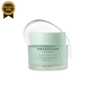 The Face Shop 더 페이스 샵 티 트리 포어 크림 - 모공 미니마이저 수분 공급 진정 얼굴 보습제 AHA BHA PHA 피부 장벽을 보호합니다 히알루론산 판테놀, 1개, 50ml