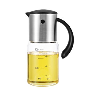 폴쿠치나 자동개폐 내열유리 스테인리스 오일병 1개, 220ml