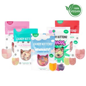 [스웨디시 젤리] CandyKittens 캔디키튼스 비건 젤리 3종 혼합 세트, 이튼메스(54g), 이튼메스(54g), SHOX샥스(140g), 140g, 1개