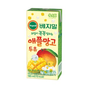 베지밀 과일이 꼭꼭 씹히는 애플망고 두유, 190ml, 10개