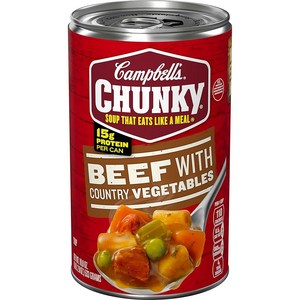 캠벨 청키 비프 베지터블 수프 553g x4팩 Chunky Soup Beef Country Vegetables 18.8oz, 533g, 4개