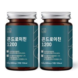 자연바름 콘드로이친 1200 상어 연골 칼슘 분말 가루 정, 70정, 2개