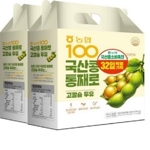 농협 100 국산콩 통째로 고칼슘 두유, 190ml, 16개