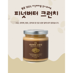 땅콩100% 피넛버터 크런치, 2개, 200g