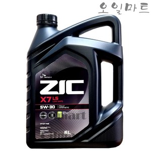 오일마트 SK 지크 ZIC X7LS ACEA C2 C3 6리터 DPF SCR 합성엔진오일, 1개, 6L, 5w30