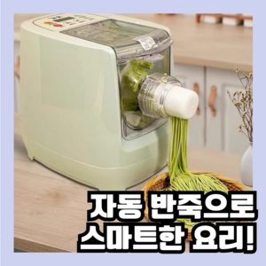 면요정 자동반죽 제면기 만두피 칼국수 면뽑는 국수 만들기 기계 가정용 자동 면제조기, 그린(고기분쇄기포함)