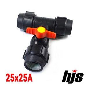 HJS PE 티밸브 25x25A (농수산용 T밸브 25mm), 1개