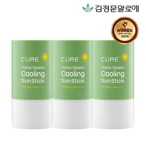 김정문알로에 라 센스 로에 큐어 워터 스플래쉬 쿨링 선스틱 제주에디션 SPF50+ PA++++, 23g, 3개