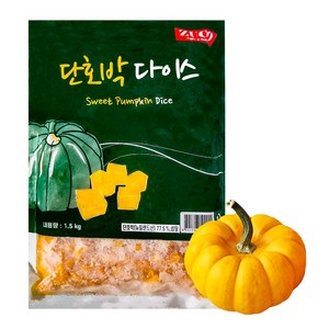 1777. 단호박(다이스)냉동 (신광) 1.5kg [하절기 아이스박스 무료], 1개