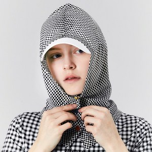 [AVAVE] 어베이브 자외선차단 골프 파크골프 후드형 햇빛가리개, 체크블랙, 1개