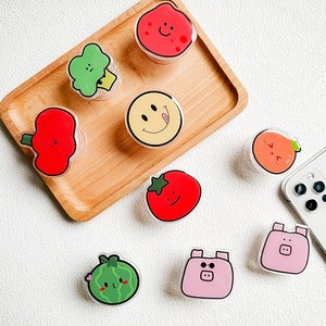 1+1 못난이 과일 특이한 그립 톡핸드 에폭시 스마트톡 아크릴 레진 입체, 4번, 2개