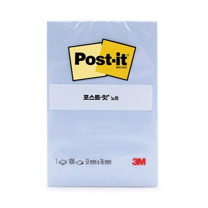 3M 포스트잇 노트 51mm x 76mm 100매 656 4색중 택1, 크림 블루, 1개