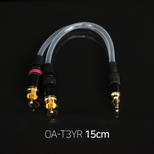 카나레 RCA to 3.5 15cm AUX선 Y케이블 스테레오 케이블 (오믹케이블 OA-T3YR), 50cm