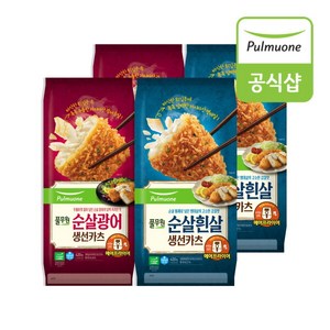 [풀무원] 생선카츠 2종(광어/흰살) 4봉 혼합구성, 광어 2봉+순살 2봉, 420g