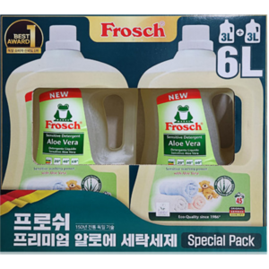 프로쉬 알로에베라 독일 친환경 세탁세제 코스트코, 2개, 3L