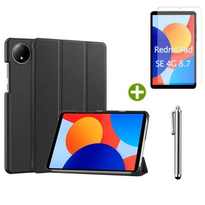 샤오미 레드미 패드 SE 8.7인치 전용 케이스 북커버 케이스나라 XiaoMi Redmi Pad SE 8.7, 블랙, 1개