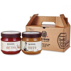 안동제비원 전통된장 1kg + 찹쌀 고추장1kg 선물세트, 1개