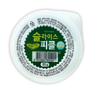 [제이케이푸드] G. 엔엘푸드 슬라이스 일회용 피클 80g 업소용 오이피클 피자 핫도그, 1개