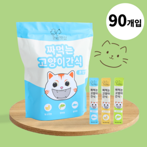 더펫샵 짜먹는 고양이 간식 츄르 대용량 (참치+연어+닭고기), 90개, 15g, 참치+연어+닭고기