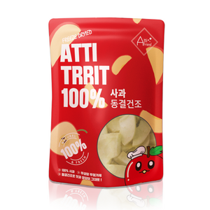 아띠지기 강아지 고양이 국내산 동결건조 간식 10종 아띠트릿, 사과, 40g, 1개